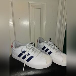 Adidas White and Navy Sneakers